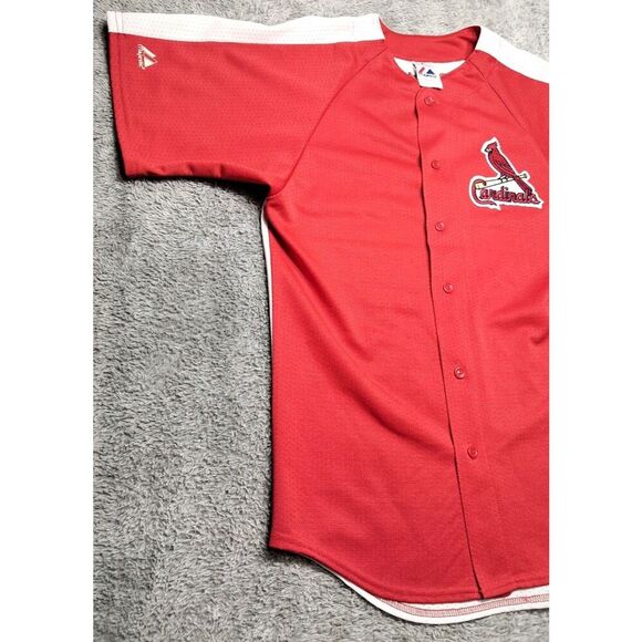 VTG Red MAJESTIC GENUINE ST LOUIS CARDINALS MLB JERSEY Medium Made In USA - Picture 4 of 15